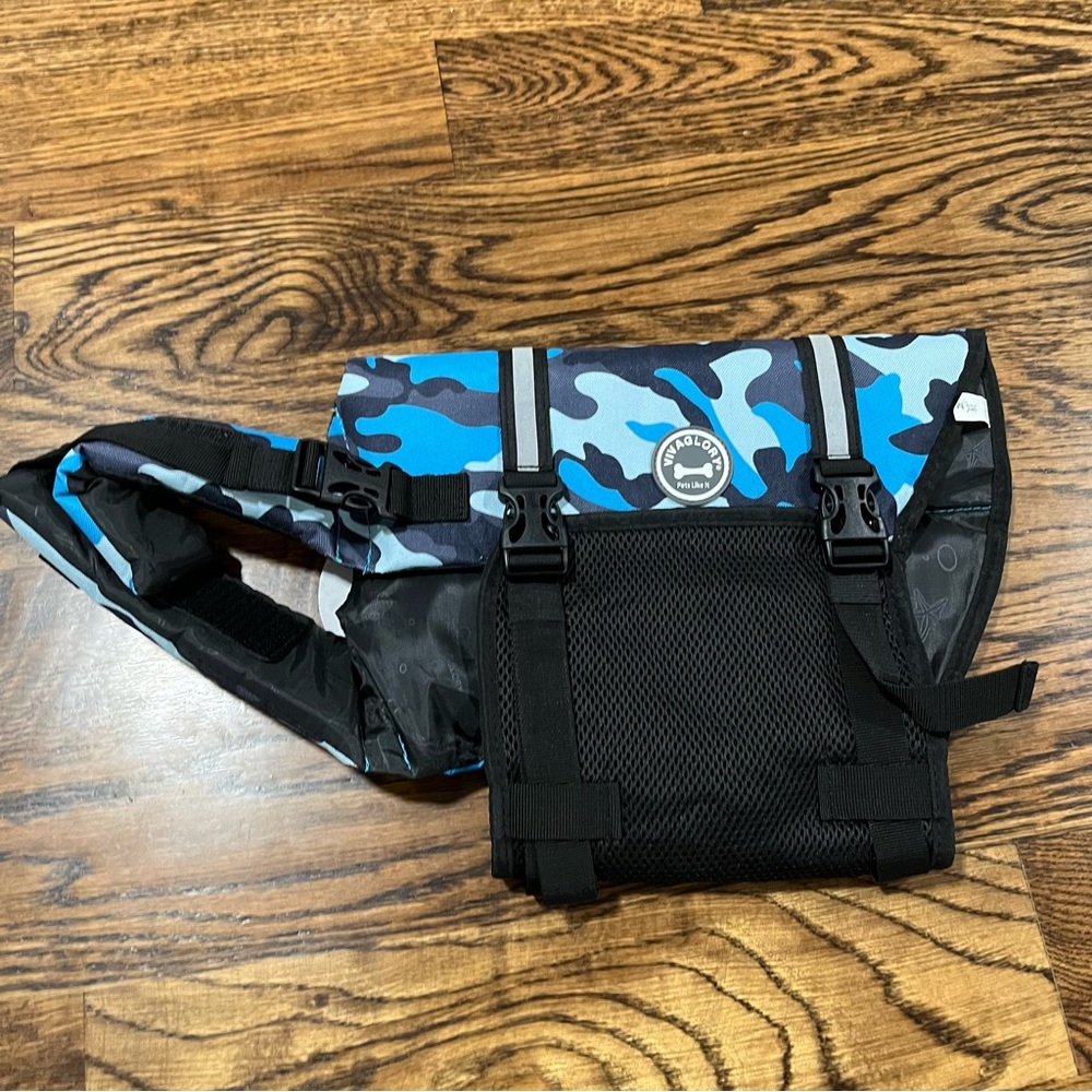 Vivaglory Blue Camo Pet Life Vest
